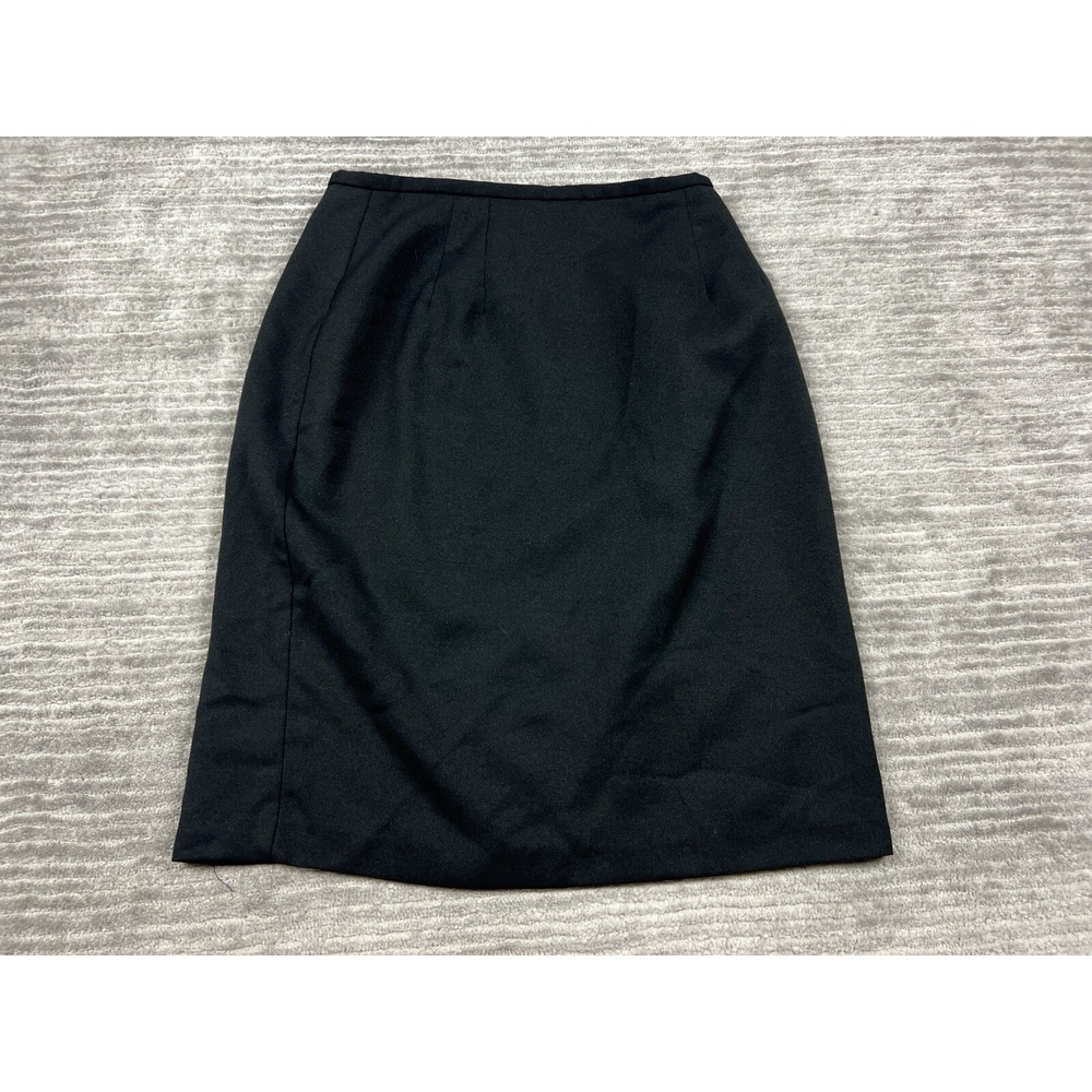 Michele Skirt Womens 8 Black Pencil & Straight Lined Polyester Vintage USA Made‎